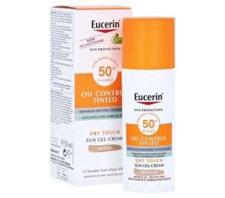 Eucerin Sun Oil Control Tinted Face Gel-Cream SPF50+ Medium