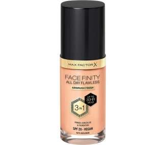 Max Factor Facefinity All Day Flawless 3 in 1 Liquid Foundation Lightweight Oil Free Formula with SPF 20 30ml 075 Golden
