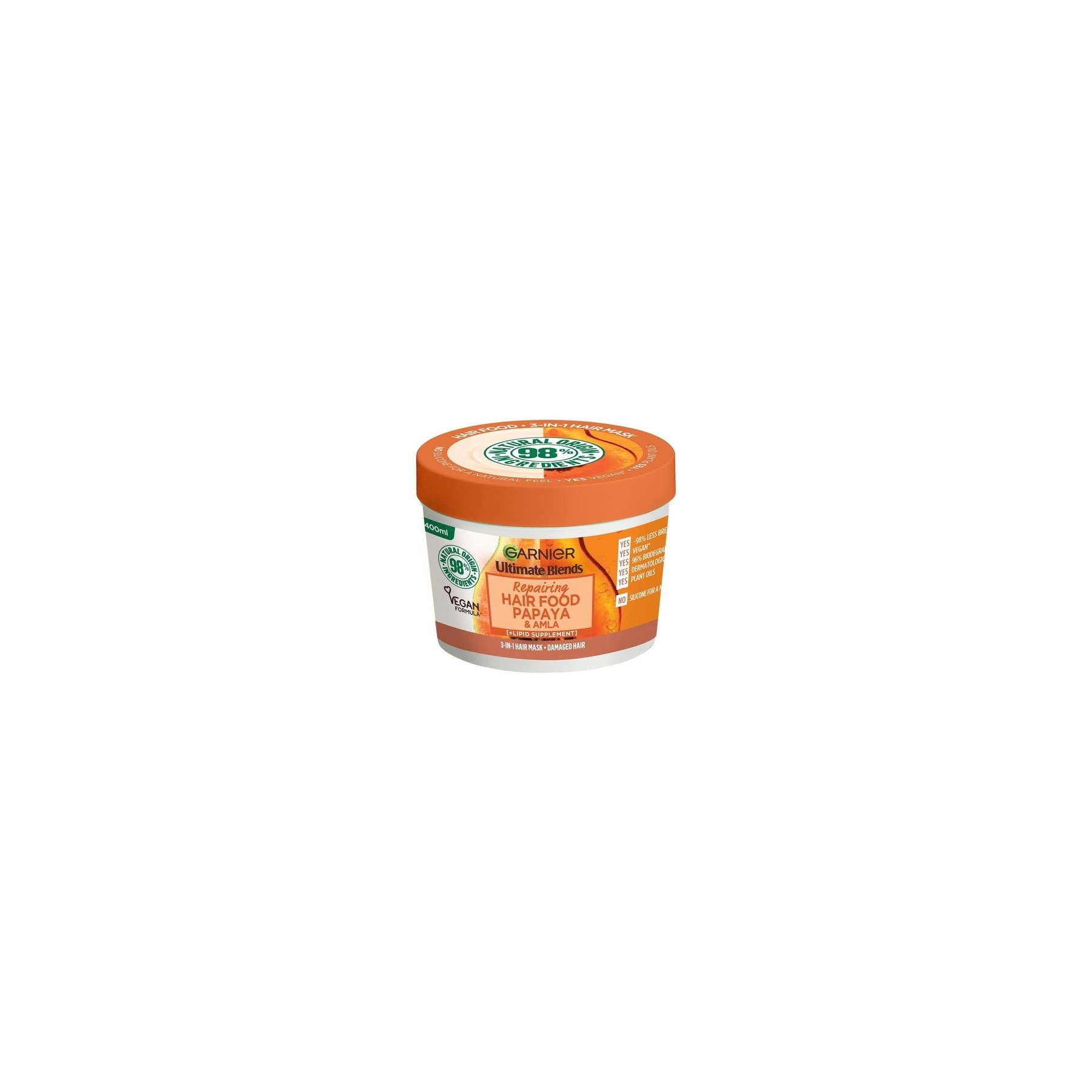 Garnier Ultimate Blends Hair Food Papaya 3-in-1 Damaged Hair Mask Treatment 400ml