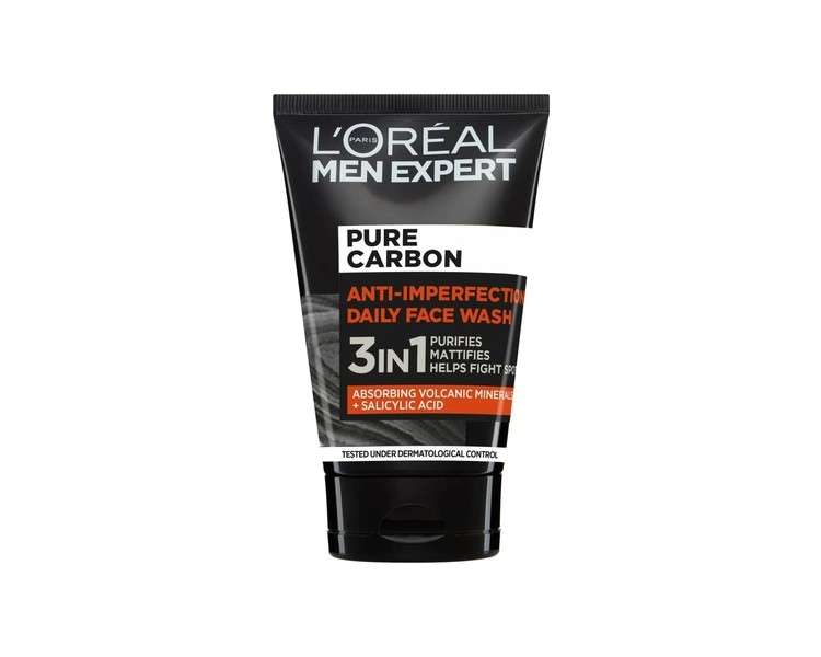 L'Oreal Men Expert Pure Carbon 3 in 1 Face Wash 100ml