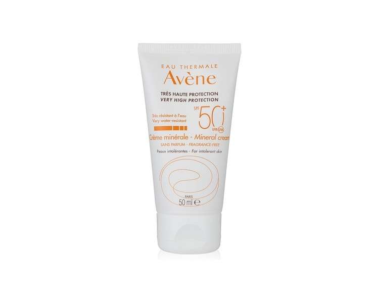 Avène Solar Cream Physical Screen SPF 50 for Intolerant Skin 50ml