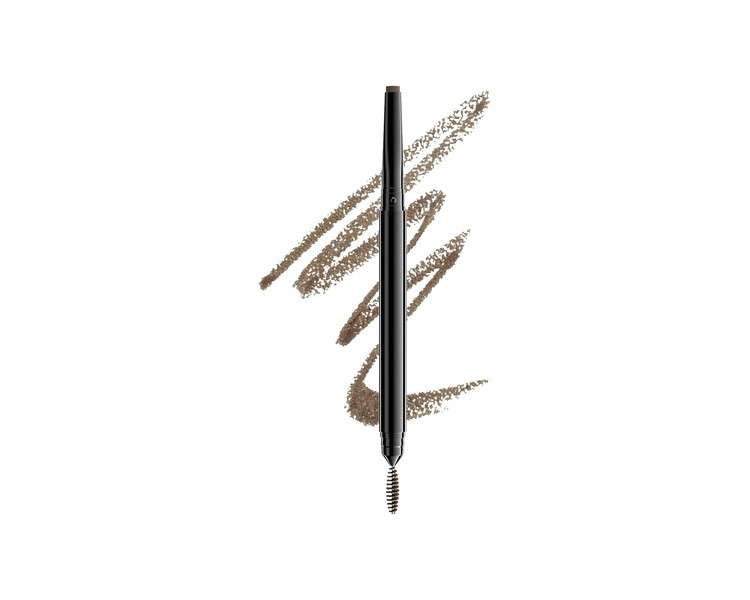 NYX Professional Makeup Precision Brow Pencil Dual Ended with Flat Tip Pencil and Spoolie Brush Vegan Formula Shade Ash Brown 04