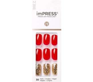 KISS imPRESS Press-On Manicure Memories Medium Length Square with PureFit Technology - 30 Fake Nails