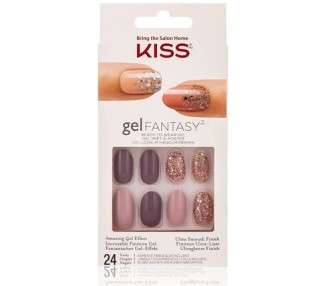 Kiss Gel Fantasy Nails KGN17 No Pressure with Adhesive Tabs and Glue
