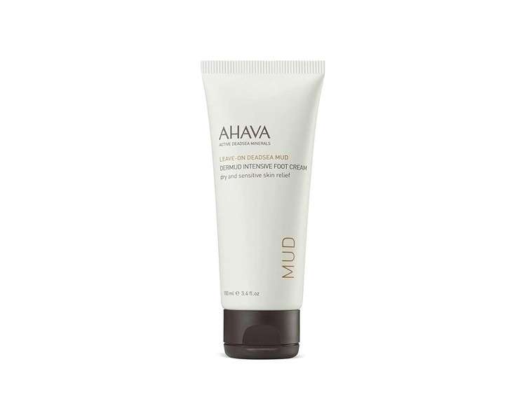 AHAVA Dermud Intensive Foot Cream Deeply Hydrating Formula with Aloe Vera, Dead Sea Mud, and Vitamin E 100ml