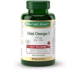 Nature's Bounty Mini Omega-3 450mg EPA/DHA Mini Softgels 60 Softgels