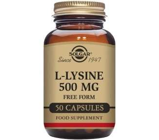 Solgar L-Lysine 500mg Vegetable Capsules Essential Amino Acid