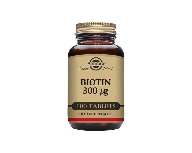 Solgar Biotin 300mcg 100 Tablets