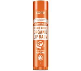 Dr Bronner's Orange Ginger Lip Balm with Organic Oils and No Synthetic Ingredients 4g