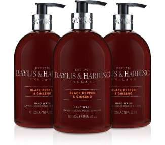 Baylis & Harding Men's Hand Wash Black Pepper and Ginseng 500ml