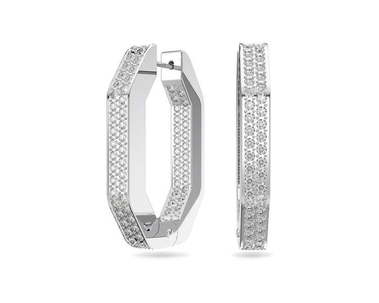 Swarovski Dextera Collection Earrings Crystals Rhodium Plated White