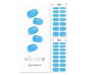ohora Semi Cured Gel Nail Strips N Tint Soda - Works with Any Nail Lamps Salon-Quality Long Lasting Easy to Apply & Remove - Includes 2 Prep Pads Nail File & Wooden Stick