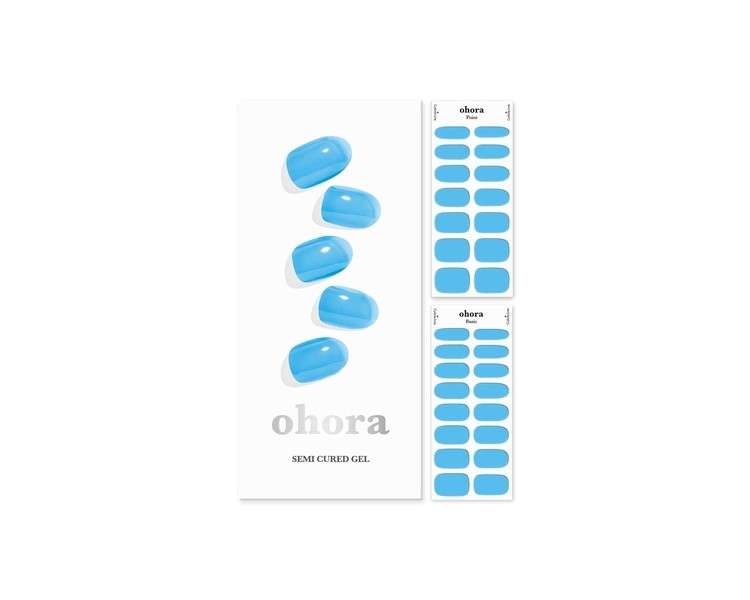 ohora Semi Cured Gel Nail Strips N Tint Soda - Works with Any Nail Lamps Salon-Quality Long Lasting Easy to Apply & Remove - Includes 2 Prep Pads Nail File & Wooden Stick