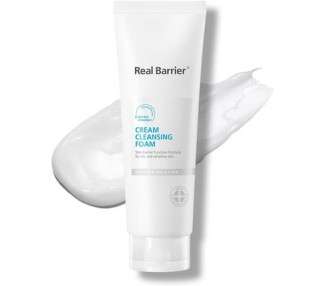 Real Barrier Cream Cleansing Foam Gentle Sulfate-Free Amino Acid Moisturizing Face Cleansing Foam 4.05 Fl. Oz. 120ml