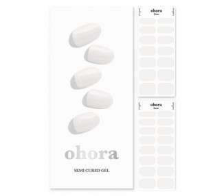 ohora Semi Cured Gel Nail Strips Works with Any Nail Lamps Salon-Quality Long Lasting Easy to Apply & Remove Includes 2 Prep Pads Nail File & Wooden Stick