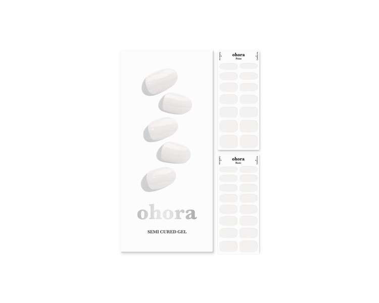 ohora Semi Cured Gel Nail Strips Works with Any Nail Lamps Salon-Quality Long Lasting Easy to Apply & Remove Includes 2 Prep Pads Nail File & Wooden Stick