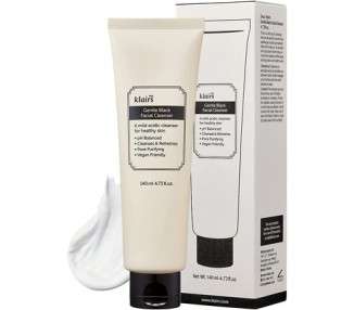 DearKlairs Gentle Black Facial Cleanser 4.73 Fl Oz - Vegan, Low pH, Hydrating, Fine Dust Removal
