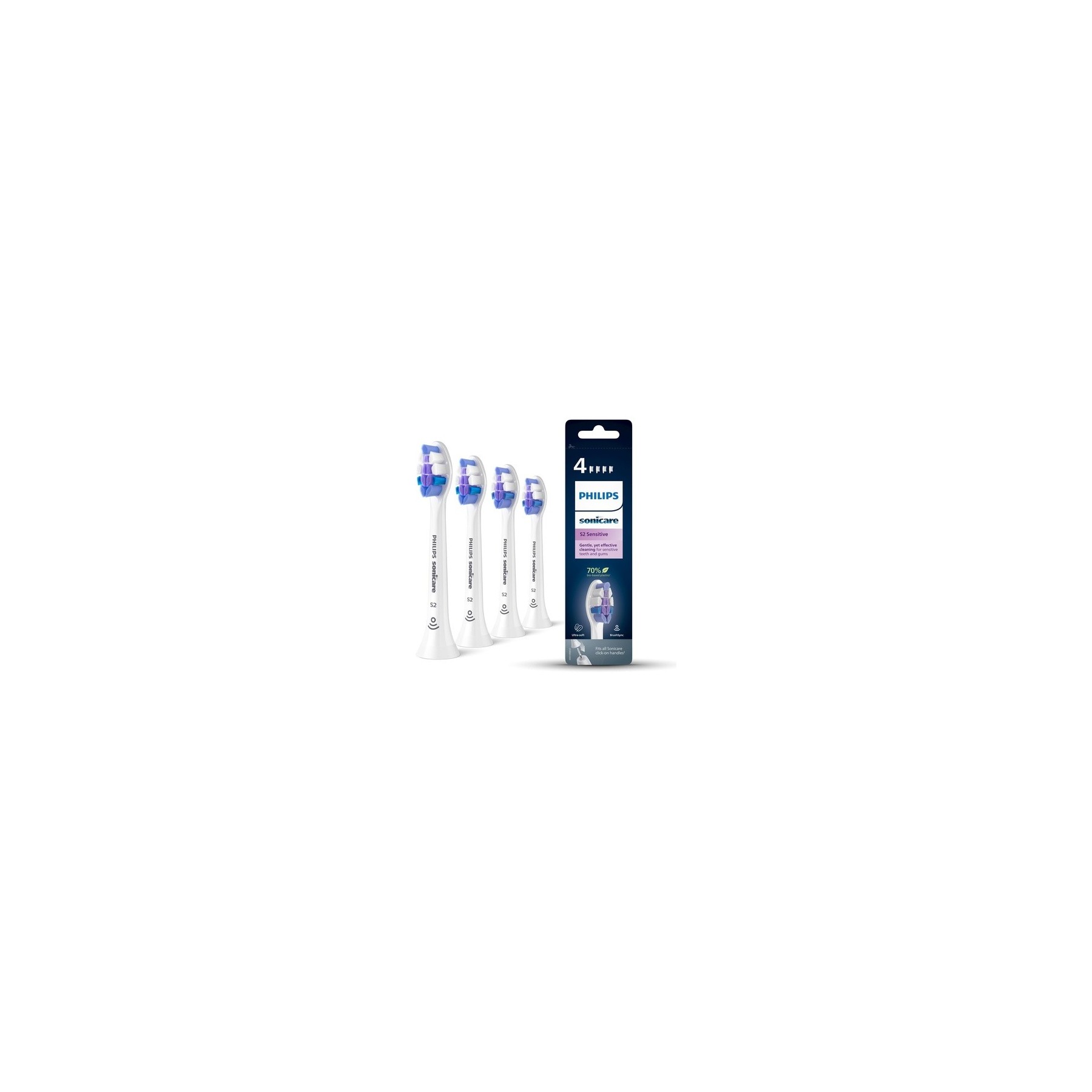 Philips Sonicare S2 Sensitive Brush Heads with Extra Soft Bristles for Sensitive Teeth and Gums White