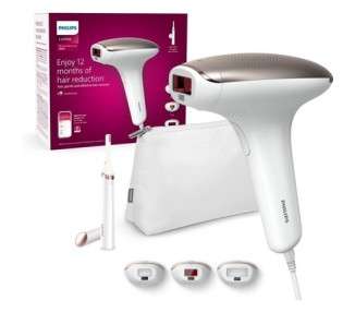Philips Lumea IPL Hair Removal Device 7000 Series with Satin Compact Precision Trimmer 3 Attachments for Body Face and Bikini Zone Model BRI923/00 Series 7000