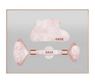 OASE Rose Quartz Roller and Gua Sha Facial Set