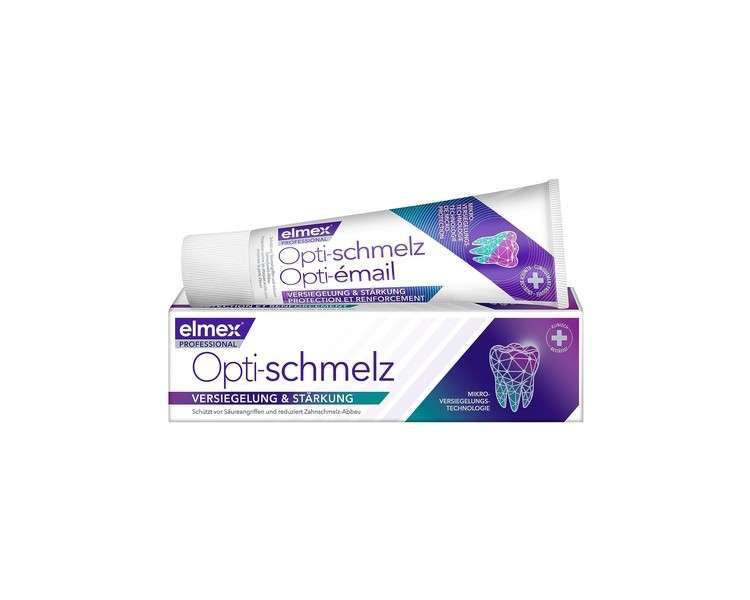 Elmex Professional Opti-Schmelz Sealing & Strengthening Toothpaste 75ml - Medical Teeth Cleaning with Aminfluoride Seals the Tooth Enamel - Protects against Tooth Enamel Erosion