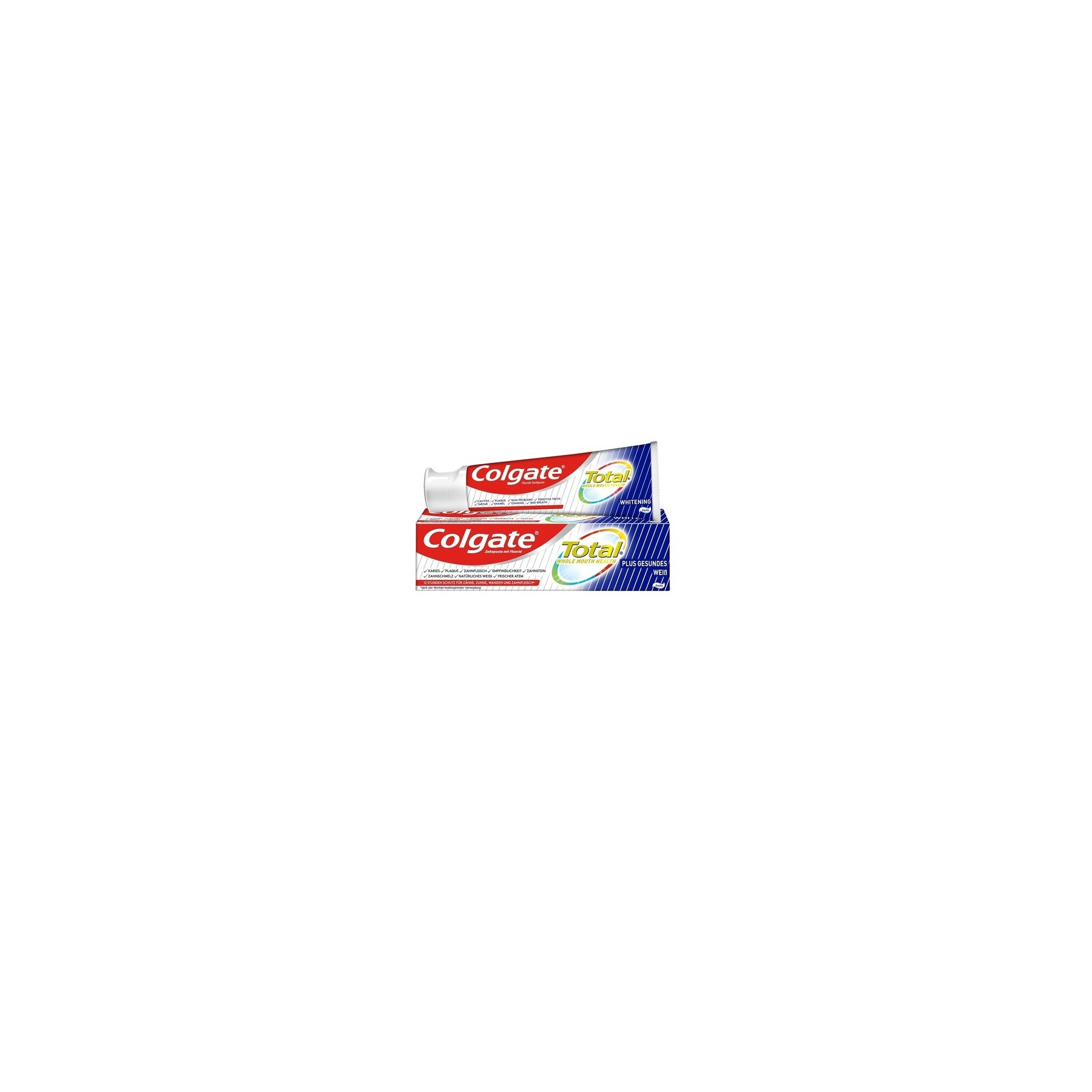 Colgate Total Plus Healthy White Toothpaste 75ml - Superior Protection for Teeth, Tongue, Cheeks & Gums