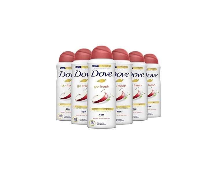 Dove Go Fresh Apple & White Tea Anti-Perspirant Deodorant Spray 150ml - Pack of 6