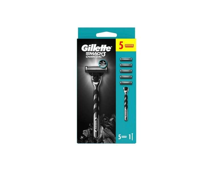 Gillette Mach3 Charcoal Men's Razor with 3 Blades