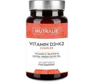 Vitamin D3 1000 IU per day + K2 MK7 High Strength and Absorption 60 Softgel Nutralie