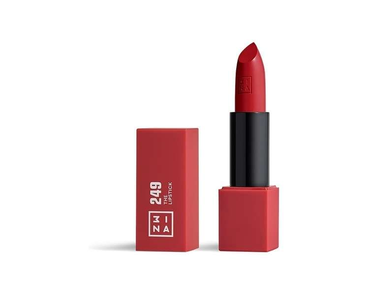 3INA Makeup The Lipstick 249 Vivid Red Lipstick with Vitamin E and Shea Butter Long Lasting Lip Colour Matte Finish Creamy Texture Vegan Cruelty Free
