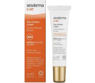 Sesderma C-Vit Eye Contour Cream Vitamin C Eye Brightening Reduces Puffiness and Dark Circles Depuffing Eye Cream 15ml