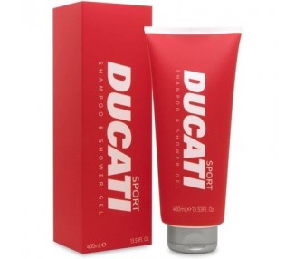 Ducati Sport Shampoo & Shower Gel Oriental Fougère Woody Fragrance Men's Grooming Collection Lavender Sandalwood Vanilla Scent Refreshing Body Wash Cleanser 400ml