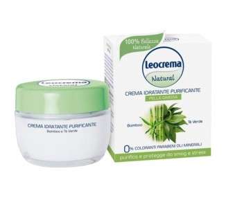 Leocrema Natural Moisturizing Face Cream Purifying 50ml Bamboo and Green Tea