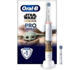 Oral-B Junior Pro Star Wars Electric Toothbrush for Kids 6+ Years with 2 Brush Heads 360° Pressure Control 3 Cleaning Modes including Sensitive Dental Care Timer White
