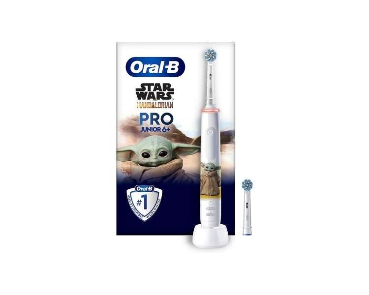 Oral-B Junior Pro Star Wars Electric Toothbrush for Kids 6+ Years with 2 Brush Heads 360° Pressure Control 3 Cleaning Modes including Sensitive Dental Care Timer White