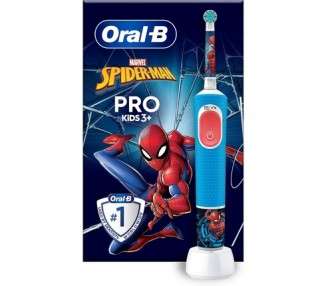 Oral-B Kids Pro 103 Spiderman Electric Toothbrush for Children 3+ Years - Blue
