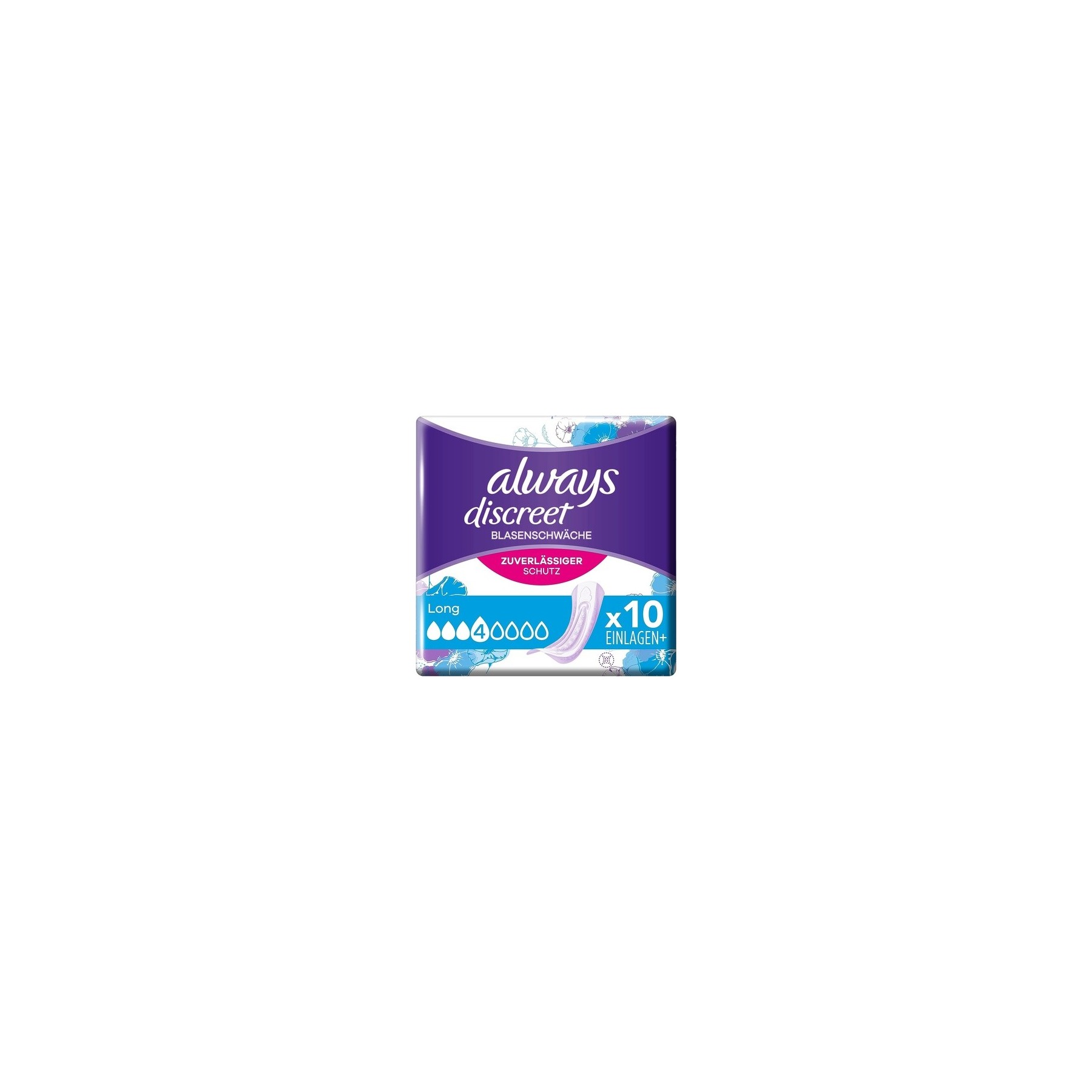Always Discreet Incontinence Pads Long Plus 10 Pads for Women