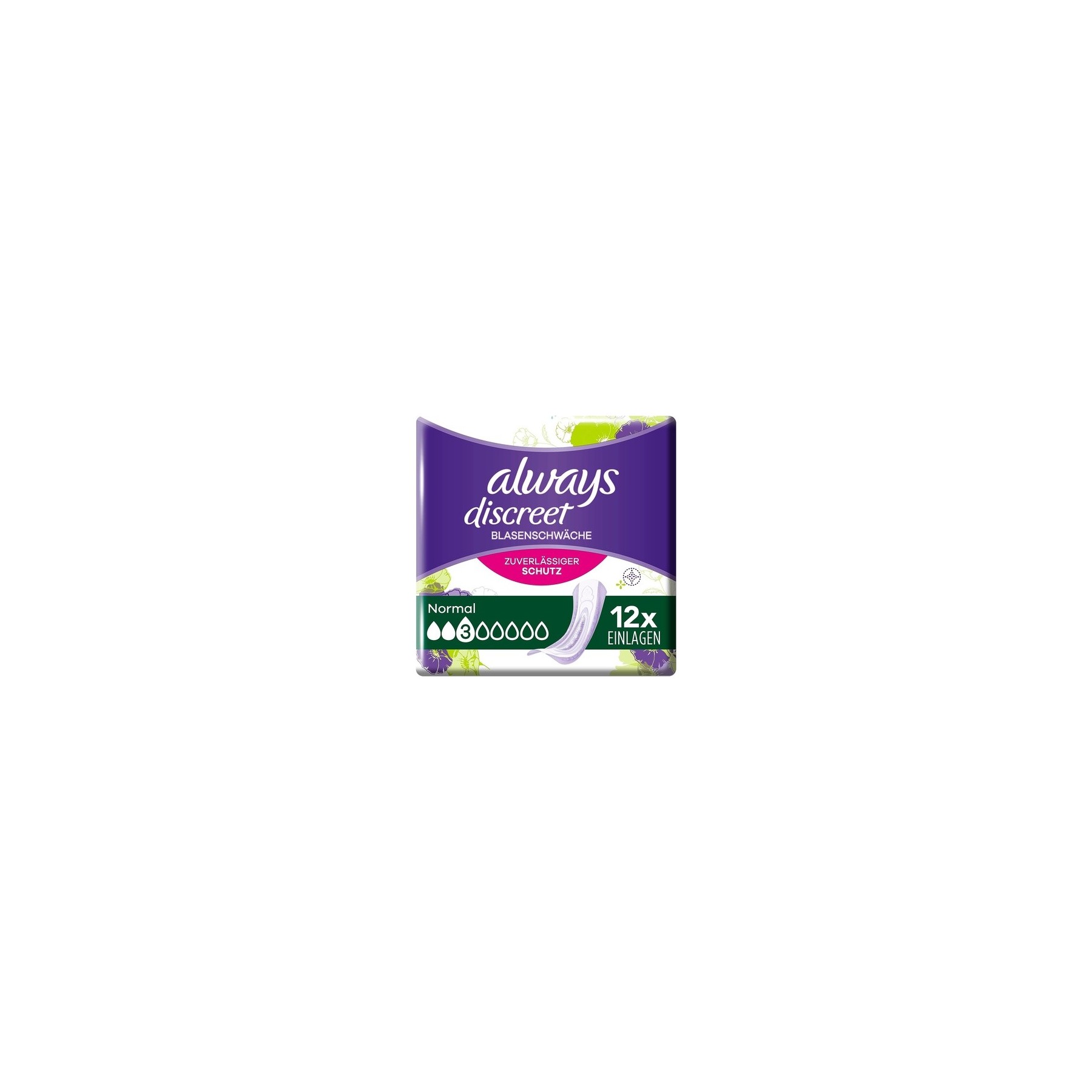 Always Discreet Incontinence Liners Normal 12 Pads for Women