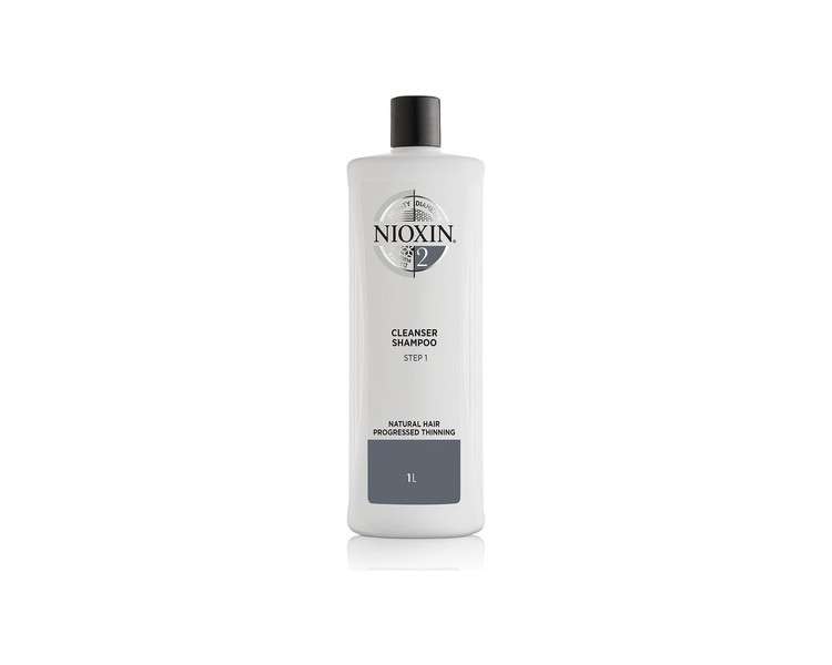 Nioxin 3-Part System 2 Natural Hair with Progressed Thinning Hair Treatment Scalp Therapy Hair Thickening Treatment Shampoo 1L