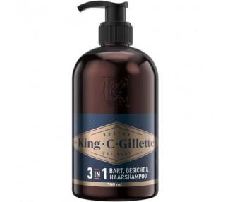 King C. Gillette Beard Care Beard Shampoo for Men 350ml with Coconut Water, Argan Oil, and Avocado Oil