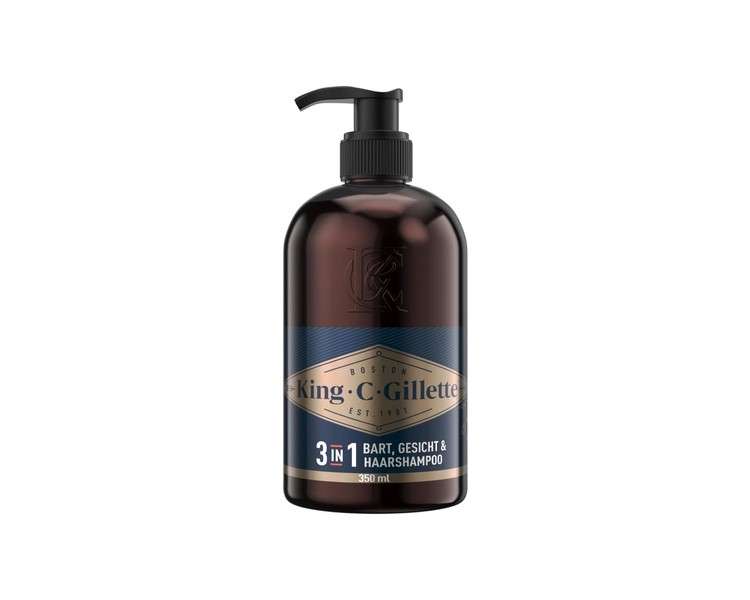 King C. Gillette Beard Care Beard Shampoo for Men 350ml with Coconut Water, Argan Oil, and Avocado Oil
