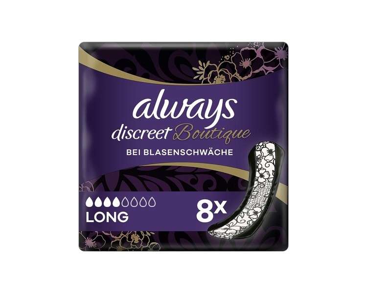 Always Discreet Boutique Long Incontinence Pads 8 Pads
