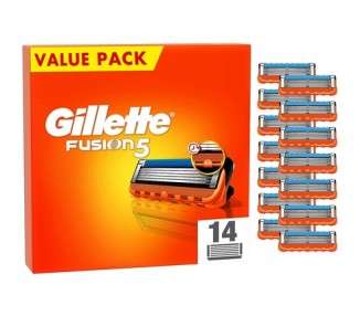 Gillette Fusion 5 Razor Blades 14 Replacement Blades for Men's Wet Shavers with 5-Blade