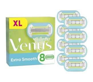 Gillette Venus Extra Smooth Razor Blades for Women 8 Refills Lubrastrip with Avocado Oils SkinCushion