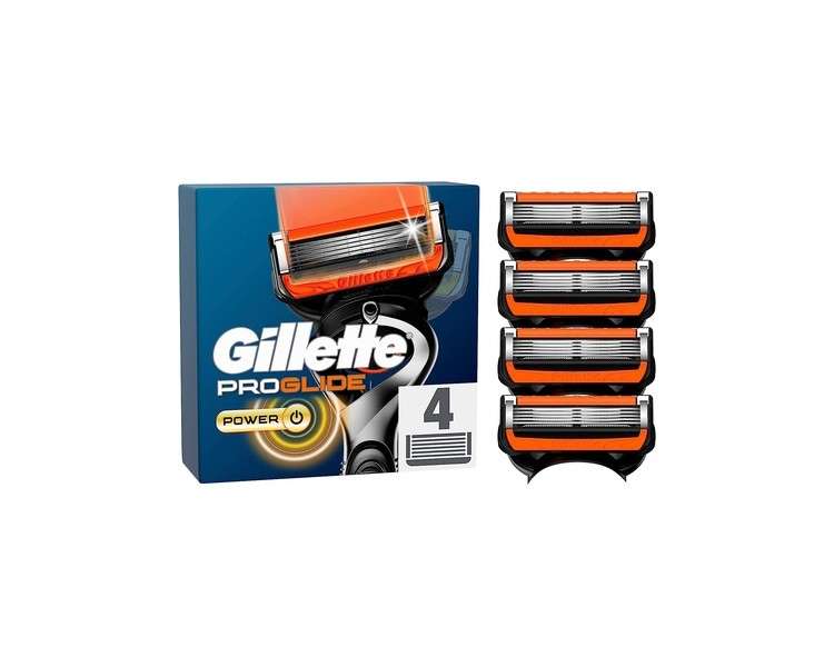 Gillette ProGlide Power Razor Blades 4 Replacement Blades for Men's Wet Shaver with 5-Blade Technology
