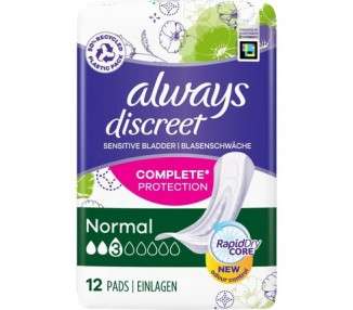 Always Discreet Incontinence Pads Normal 12 Pads
