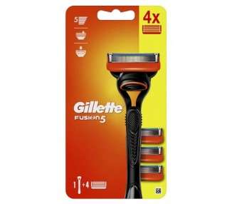 Gillette Fusion5 Men's Razor with 4 Replacement Blades - Black