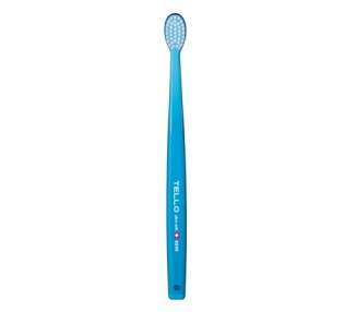 TELLO 6240 Adult Ultra Soft Swiss Toothbrush for Gentle Cleaning with Ergonomic Handle Assorted Colors 1 Count