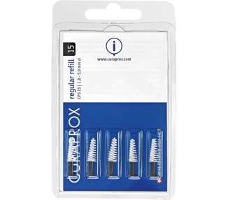 Curaprox Interdental Brushes CPS 15 Regular Refill Pack 5 Pieces Black Conical 1.8mm Diameter 5mm Effectiveness