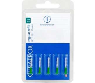 Curaprox Interdental Brushes CPS 11 Regular Refill Pack 5 Pieces Green 1.1mm Diameter 2.5mm Effectiveness